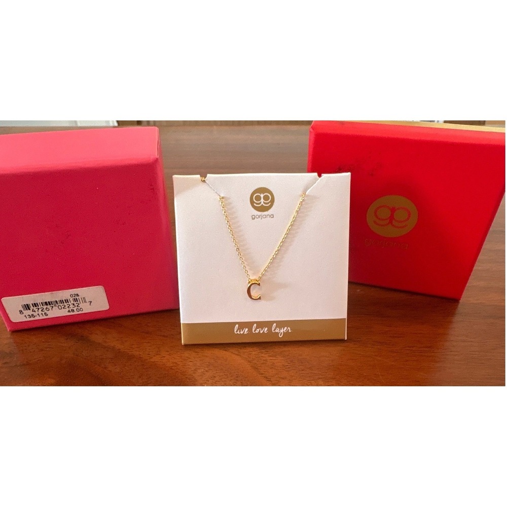 Gorjana Bespoke Initial Necklace 18k Gold Plated Letter C Layering Jewelry
